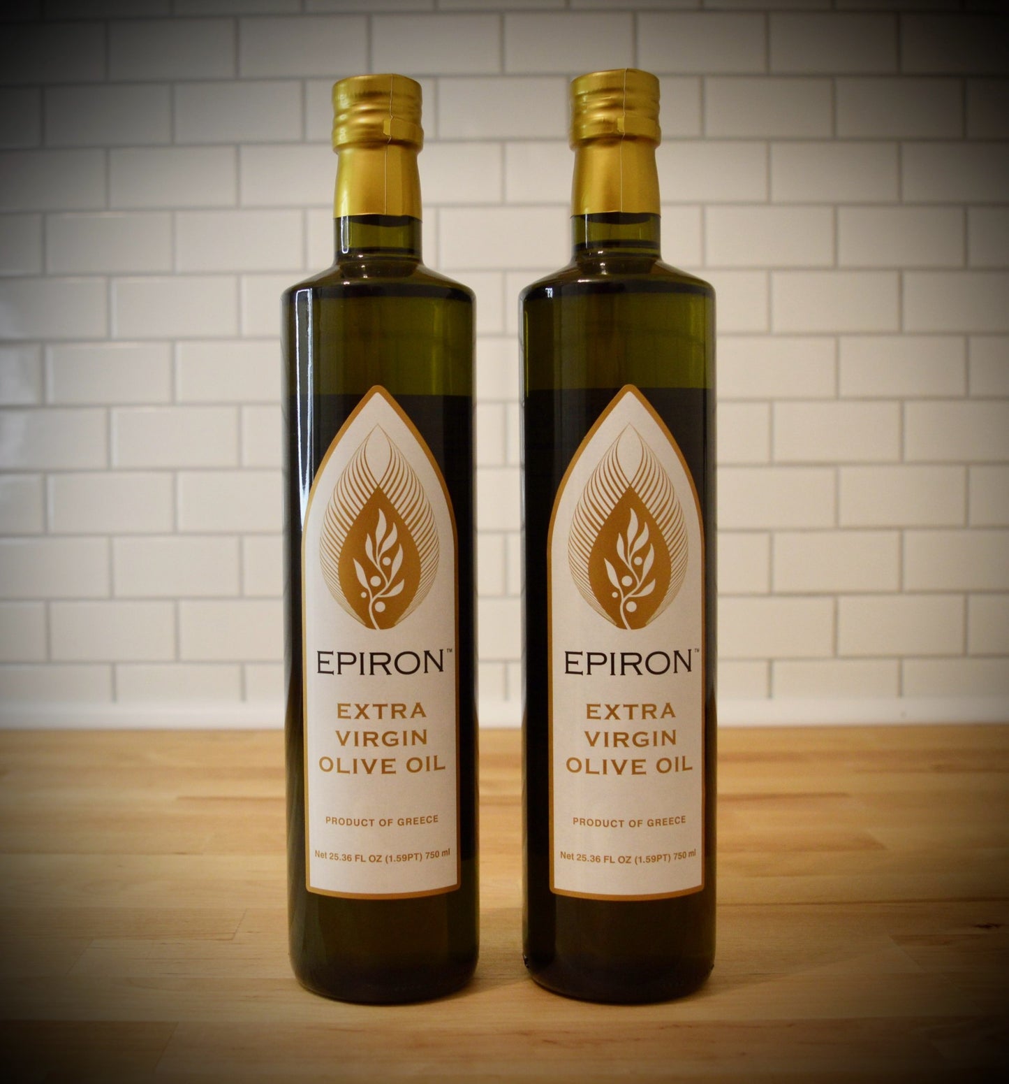 Epiron 750ml (50.7 fl oz) Extra Virgin Olive Oil 2-Pack Bundle(glass bottle)